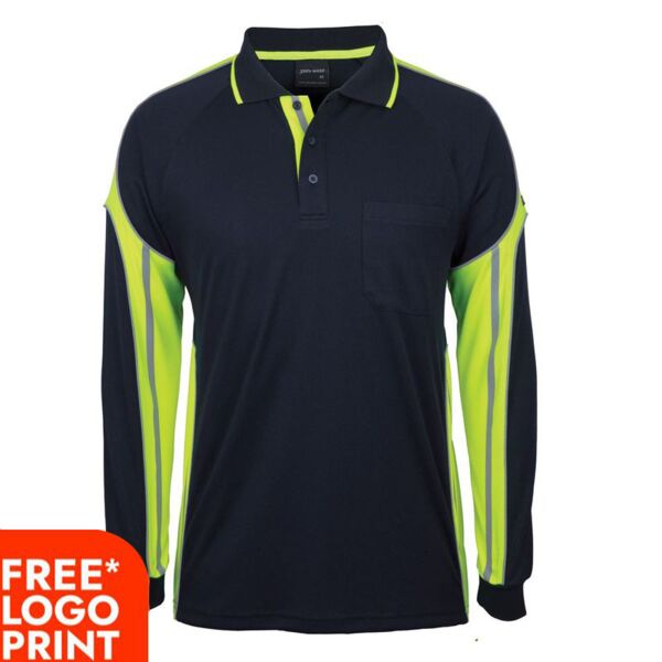 Mens Street Panel Long Sleeve Polo Thumbnail