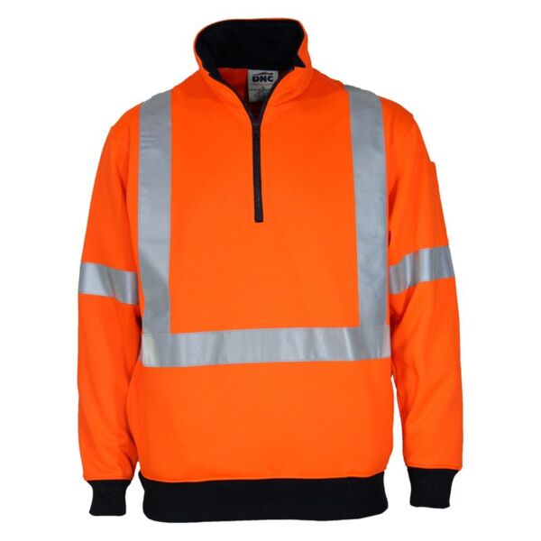 Hi-vis Half Zip X Back Fleecy Jumper Thumbnail