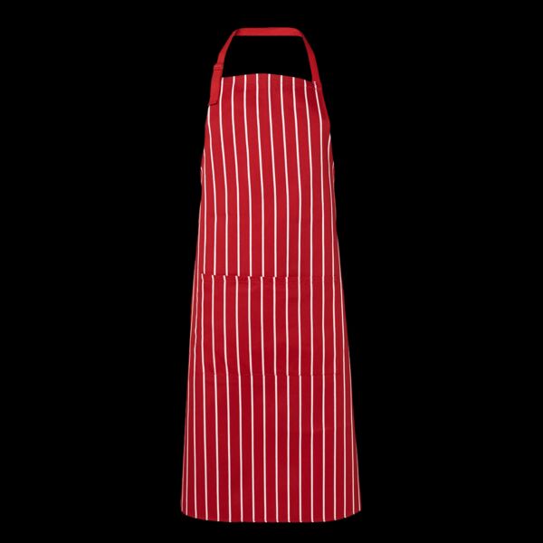 Bib Striped Apron with Pocket Thumbnail