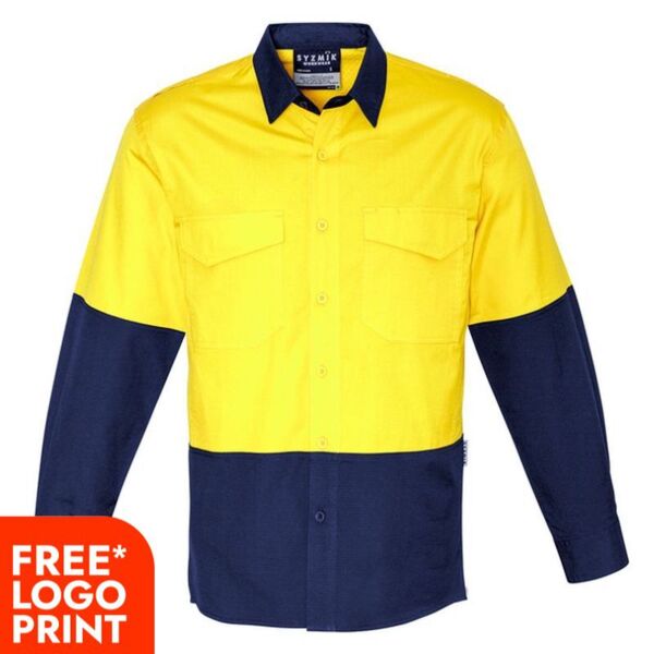 Mens Rugged Cooling Hi Vis Spliced Shirt Thumbnail