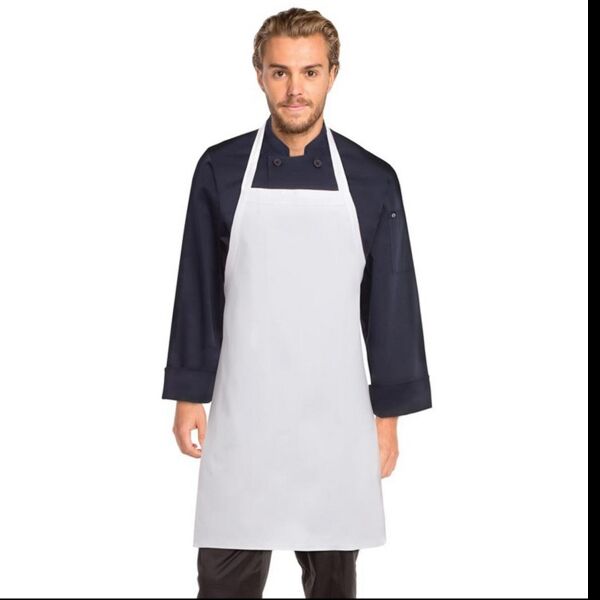 Black and White Bib Apron No Pocket Thumbnail