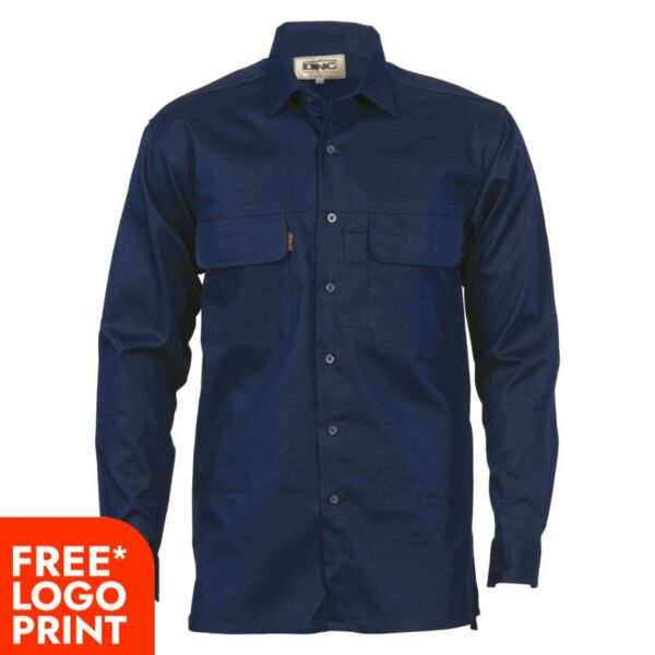 Mens Three Way Cool Breeze Work Shirt Long Sleeve  Thumbnail