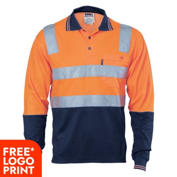 Cotton Back Hi Vis Two Tone Polo Shirt with CSR Tape Thumbnail